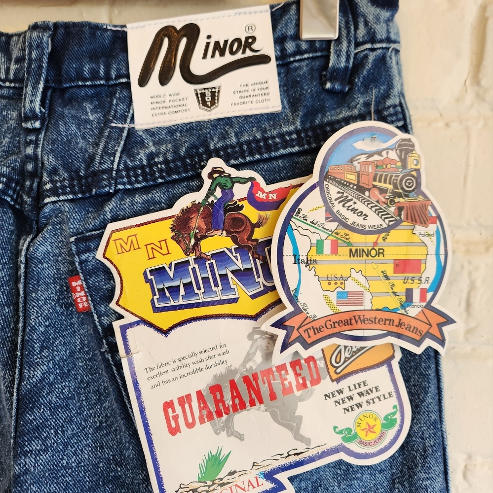 Deadstock Vintage Minor Original Basic Jeans Wear Blue Jeans with Original Tags